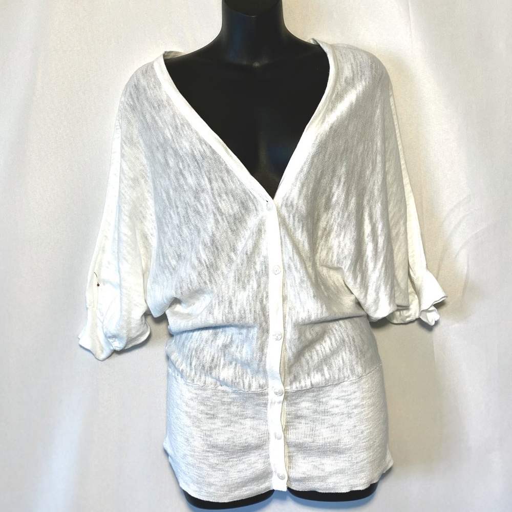 LOGIX Cotton 100% White Cardigan front button blouse